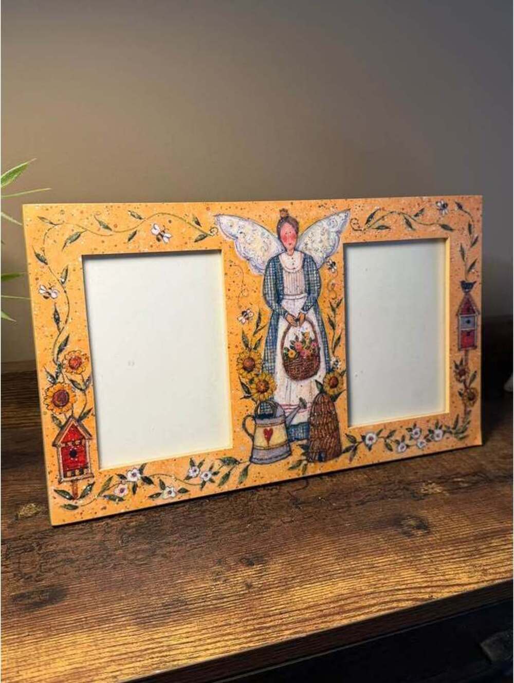 Folk Art Angel‎ Double Photo Frame
